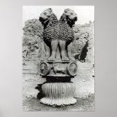 Lionkapitaal van de pijler van keizer Ashoka Poster (Voorkant)