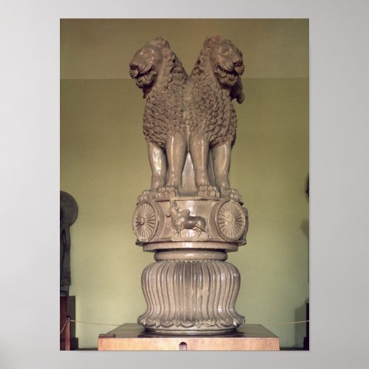 Lionkapitaal van de pijler van keizer Ashoka Poster (Voorkant)