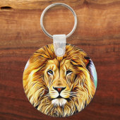 Lionkopdigitale schilderkunst sleutelhanger (Voorkant)