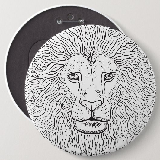Lionkoppen Ronde Button 6,0 Cm (Voorkant /achterkant)