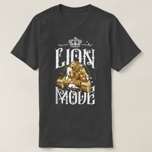 Lionmodusvormig werkuitstroomgewicht na ophanging  t-shirt (Design voorkant)