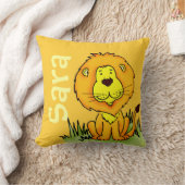 Lionnaam en geboorte- newborn gift gele kussen (Deken)