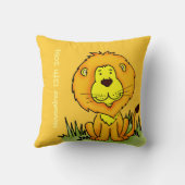 Lionnaam en geboorte- newborn gift gele kussen (Achterkant)