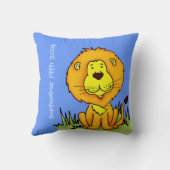 Lionnaam en geboorte pasgeboren blauwe vierkantsku kussen (Achterkant)