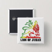 lionofjuda-knopkleur vierkante button 5,1 cm (Voorkant /achterkant)
