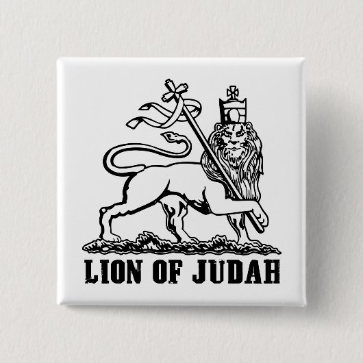 lionofjuda vierkante button 5,1 cm (Voorkant)