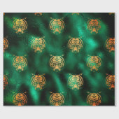 Lionontwerp met groenachtergrondpapier cadeaupapier (Vlak)