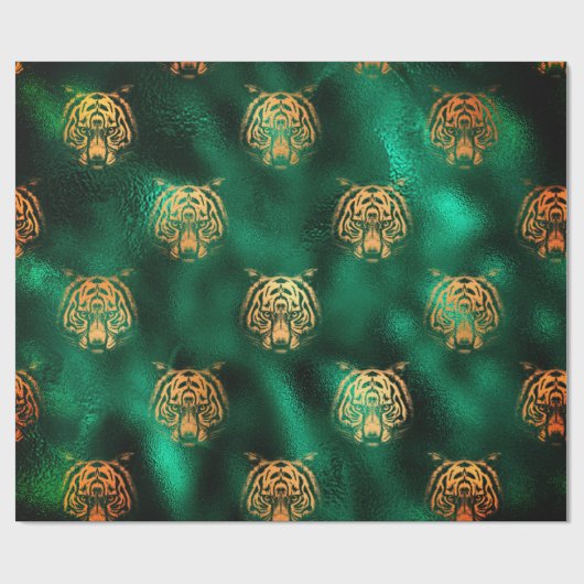 Lionontwerp met groenachtergrondpapier cadeaupapier (Vlak)