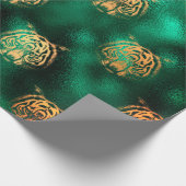 Lionontwerp met groenachtergrondpapier cadeaupapier (Hoek)