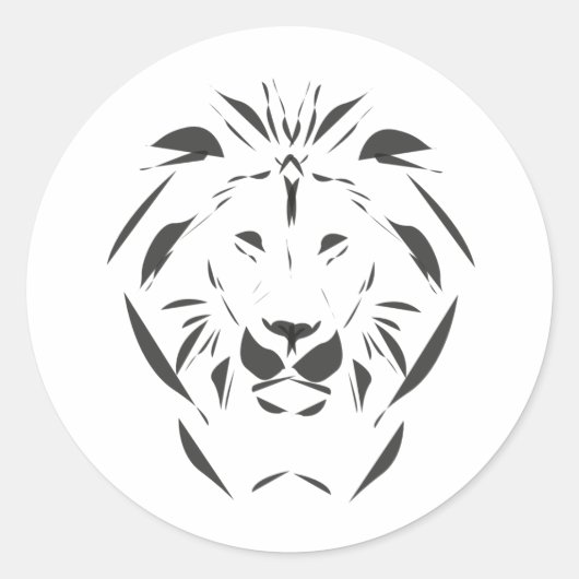 Lionontwerp Ronde Sticker (Voorkant)