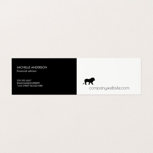 Lionpictogram/financiën Visitekaartje (Buitenkant ongevouwen)