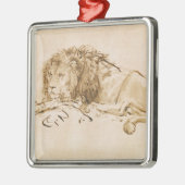 Lionrust (pen en inkt op papier) metalen ornament (Links)