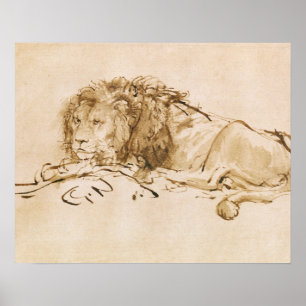 Lionrust (pen en inkt op papier) poster