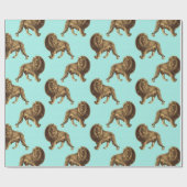 Lions Blue en Golden Cadeaupapier (Vlak)