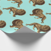 Lions Blue en Golden Cadeaupapier (Hoek)