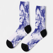 Lions Blue Pen Illustratie Sokken (Links)