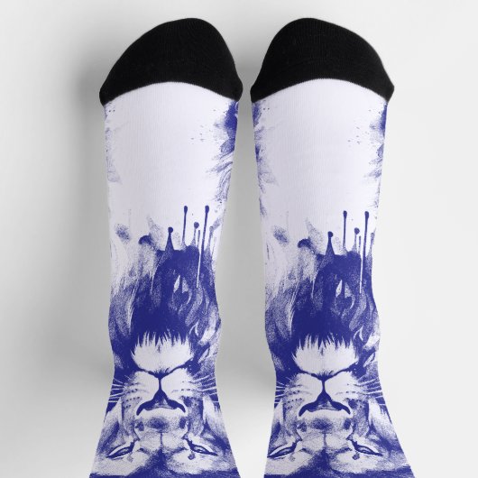 Lions  Blue Pen Illustratie Sokken (Top)
