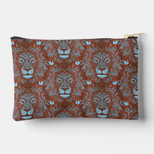 Lions Boho Cutout Faux Leather Accessoire Pouch Etui (Achterkant)