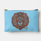 Lions Boho Cutout Faux Leather Accessoire Pouch Etui (Voorkant)