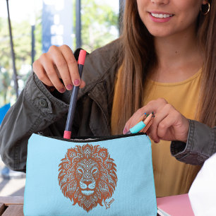 Lions Boho Uitgesneden Nep Leer Accessoire Zakje Etui
