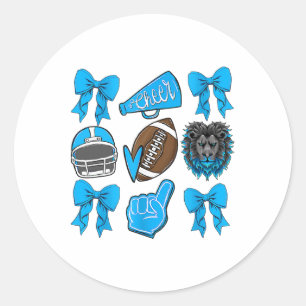 Lions Cheer Voetbal Speldag Coquette Leeuwen Boog Ronde Sticker