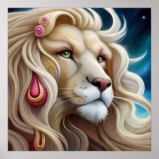 Lion's Contemplation: Overpeinzing over de toekoms Poster (Voorkant)