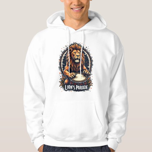 Lion's Drum Parade grappige kunst: Majestic Lion P Hoodie (Voorkant)