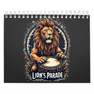 Lion's Drum Parade grappige kunst: Majestic Lion P Kalender