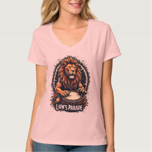 Lion's Drum Parade grappige kunst: Majestic Lion P T-shirt