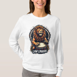 Lion's Drum Parade grappige kunst: Majestic Lion P T-shirt