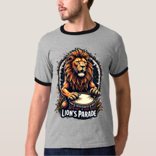Lion's Drum Parade grappige kunst: Majestic Lion P T-shirt