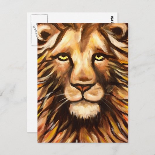 Lion's Face Briefkaart (Voorkant / Achterkant)