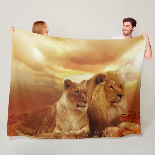 Lions Fleece Blanket (In situ)