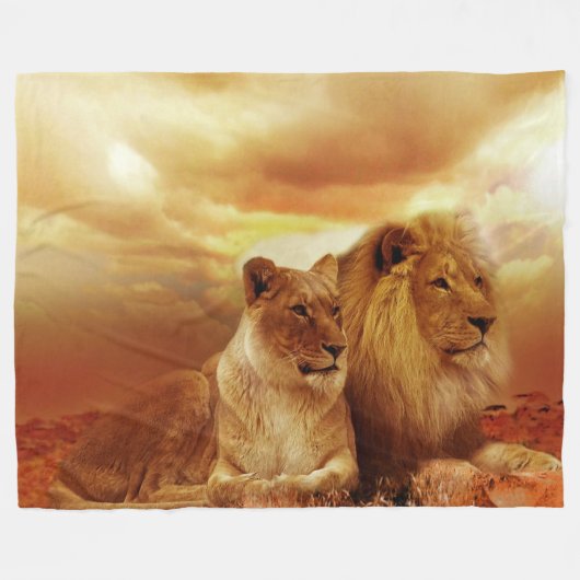 Lions Fleece Blanket (Voorkant (Horizontaal))