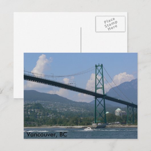 Lion's Gate Bridge, Vancouver, BC Briefkaart (Voorkant / Achterkant)