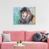 Lion's Gaze Canvas Afdruk (Insitu (Woonkamer))