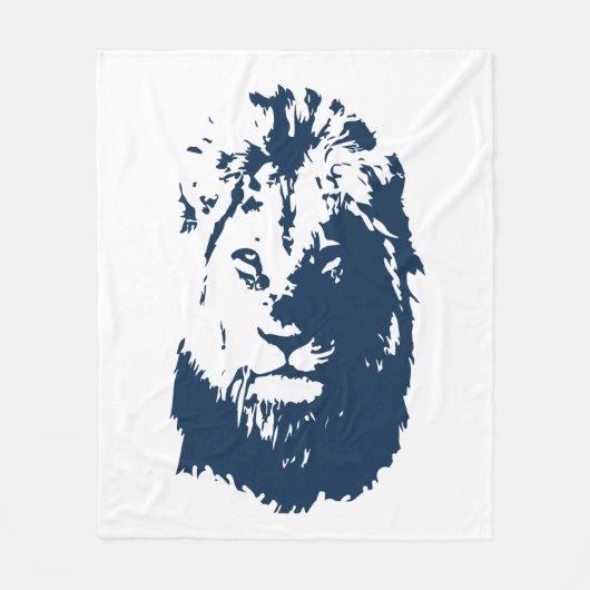 Lion's gezicht fleece deken (Voorkant)