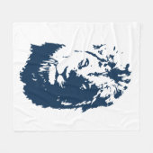Lion's gezicht fleece deken (Voorkant (Horizontaal))