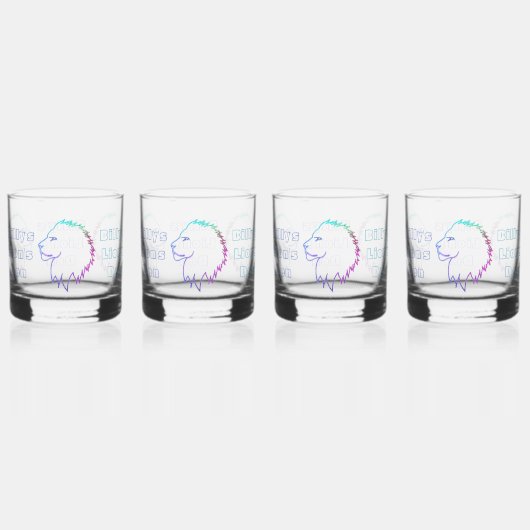 Lion's Head Bril Drinkware Set Whisky Glas (Achterkant)