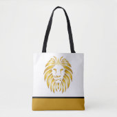 Lion's Head Geweldige Goud Artistiek Tote Bag (Voorkant)