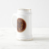 Lion's Head White/Gold 22 oz Stein Bierpul (Voorkant links)