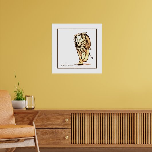 Lion's kracht poster (Woonkamer 2)