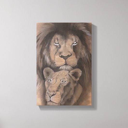 Lions Love Canvas Afdruk (Voorkant)