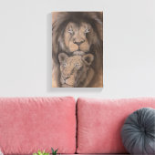 Lions Love Canvas Afdruk (Insitu (Woonkamer))