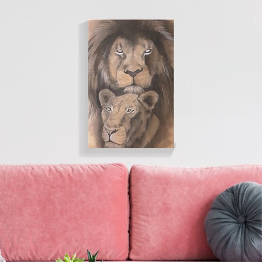 Lions Love Canvas Afdruk (Insitu (Woonkamer))