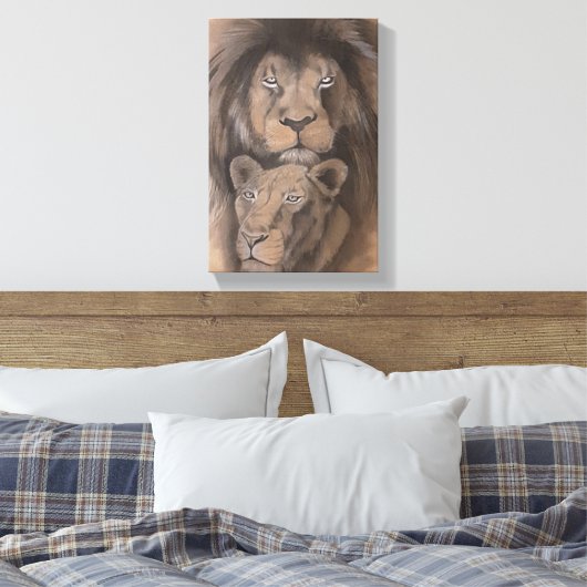 Lions Love Canvas Afdruk (Insitu (Slaapkamer))