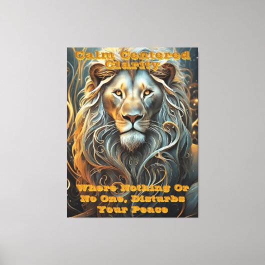 Lion's Luminary: Etherische lichte canvasprint Canvas Afdruk (Voorkant)