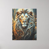 Lion's Luminary: Etherische lichte canvasprint Canvas Afdruk (Voorkant)