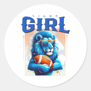 Lions Meisjes Kleding Fan Sporten Amerikaans Voetb Ronde Sticker