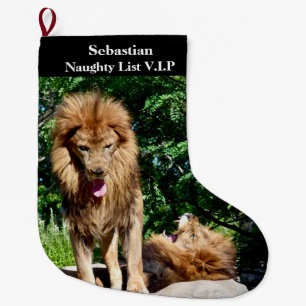Lions Naughty List VIP met de naam Large Kerstmis  Grote Kerstsok
